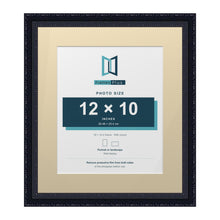 Louis Range Black Picture, Photo & Poster Frame with Ivory Mount - 16x14" Frame for 12x10" Photo, Black