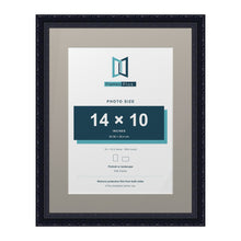 Louis Range Black Picture, Photo & Poster Frame with Dawn Grey Mount - 18x14" Frame for 14x10" Photo, Black