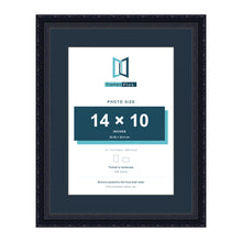 Louis Range Black Picture, Photo & Poster Frame with Pacific Blue Mount - 18x14" Frame for 14x10" Photo, Black