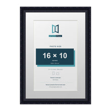 Louis Range Black Picture, Photo & Poster Frame with White Mount - 20x14" Frame for 16x10" Photo, Black