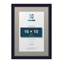 Louis Range Black Picture, Photo & Poster Frame with Dawn Grey Mount - 20x14" Frame for 16x10" Photo, Black