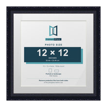 Louis Range Black Picture, Photo & Poster Frame with White Mount - 15x15" Frame for 12x12" Photo, Black