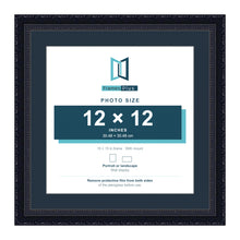 Louis Range Black Picture, Photo & Poster Frame with Pacific Blue Mount - 15x15" Frame for 12x12" Photo, Black