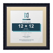 Louis Range Black Picture, Photo & Poster Frame with Ivory Mount - 15x15" Frame for 12x12" Photo, Black