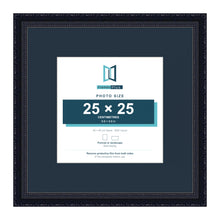 Louis Range Black Picture, Photo & Poster Frame with Pacific Blue Mount - 40x40cm Frame for 25x25cm Photo, Black