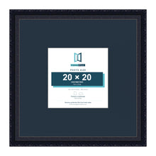Louis Range Black Picture, Photo & Poster Frame with Pacific Blue Mount - 40x40cm Frame for 20x20cm Photo, Black