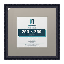 Louis Range Black Picture, Photo & Poster Frame with Dawn Grey Mount - 40x40cm Frame for 25x25cm Photo, Black