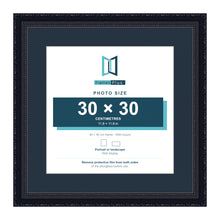 Louis Range Black Picture, Photo & Poster Frame with Pacific Blue Mount - 40x40cm Frame for 30x30cm Photo, Black