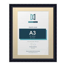 Louis Range Black Picture, Photo & Poster Frame with Ivory Mount - 50x40cm Frame for A3 Photo, Black