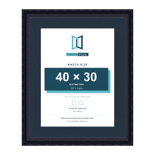 Louis Range Black Picture, Photo & Poster Frame with Pacific Blue Mount - 50x40cm Frame for 40x30cm Photo, Black