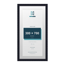 Louis Range Black Picture, Photo & Poster Frame with White Mount - 80x40cm Frame for 70x30cm Photo, Black