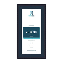Louis Range Black Picture, Photo & Poster Frame with Pacific Blue Mount - 80x40cm Frame for 70x30cm Photo, Black