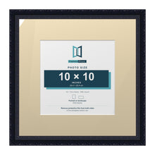 Louis Range Black Picture, Photo & Poster Frame with Ivory Mount - 16x16" Frame for 10x10" Photo, Black