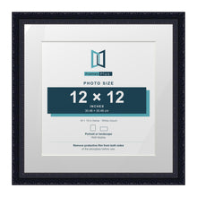 Louis Range Black Picture, Photo & Poster Frame with White Mount - 16x16" Frame for 12x12" Photo, Black