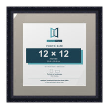 Louis Range Black Picture, Photo & Poster Frame with Dawn Grey Mount - 16x16" Frame for 12x12" Photo, Black