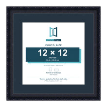 Louis Range Black Picture, Photo & Poster Frame with Pacific Blue Mount - 16x16" Frame for 12x12" Photo, Black