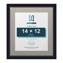 Louis Range Black Picture, Photo & Poster Frame with Dawn Grey Mount - 18x16" Frame for 14x12" Photo, Black