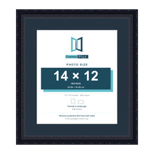 Louis Range Black Picture, Photo & Poster Frame with Pacific Blue Mount - 18x16" Frame for 14x12" Photo, Black