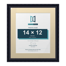 Louis Range Black Picture, Photo & Poster Frame with Ivory Mount - 18x16" Frame for 14x12" Photo, Black