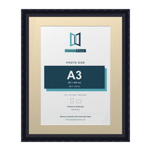 Louis Range Black Picture, Photo & Poster Frame with Ivory Mount - 20x16" Frame for A3 Photo, Black