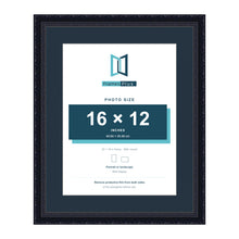 Louis Range Black Picture, Photo & Poster Frame with Pacific Blue Mount - 20x16" Frame for 16x12" Photo, Black