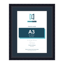 Louis Range Black Picture, Photo & Poster Frame with Pacific Blue Mount - 20x16" Frame for A3 Photo, Black