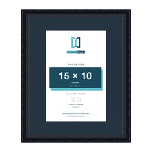 Louis Range Black Picture, Photo & Poster Frame with Pacific Blue Mount - 20x16" Frame for 15x10" Photo, Black