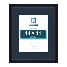 Louis Range Black Picture, Photo & Poster Frame with Pacific Blue Mount - 20x16" Frame for 14x11" Photo, Black