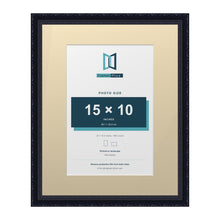 Louis Range Black Picture, Photo & Poster Frame with Ivory Mount - 20x16" Frame for 15x10" Photo, Black