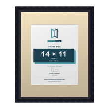 Louis Range Black Picture, Photo & Poster Frame with Ivory Mount - 20x16" Frame for 14x11" Photo, Black