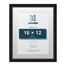 Louis Range Black Picture, Photo & Poster Frame with White Mount - 20x16" Frame for 16x12" Photo, Black