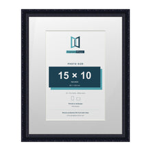 Louis Range Black Picture, Photo & Poster Frame with White Mount - 20x16" Frame for 15x10" Photo, Black