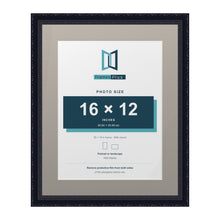 Louis Range Black Picture, Photo & Poster Frame with Dawn Grey Mount - 20x16" Frame for 16x12" Photo, Black