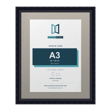 Louis Range Black Picture, Photo & Poster Frame with Dawn Grey Mount - 20x16" Frame for A3 Photo, Black