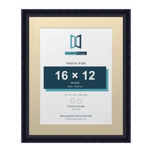 Louis Range Black Picture, Photo & Poster Frame with Ivory Mount - 20x16" Frame for 16x12" Photo, Black