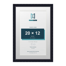 Louis Range Black Picture, Photo & Poster Frame with White Mount - 24x16" Frame for 20x12" Photo, Black