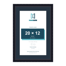 Louis Range Black Picture, Photo & Poster Frame with Pacific Blue Mount - 24x16" Frame for 20x12" Photo, Black