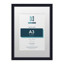 Louis Range Black Picture, Photo & Poster Frame with White Mount - A2 Frame for A3 Photo, Black