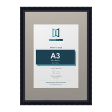 Louis Range Black Picture, Photo & Poster Frame with Dawn Grey Mount - A2 Frame for A3 Photo, Black