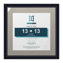 Louis Range Black Picture, Photo & Poster Frame with Dawn Grey Mount - 17x17" Frame for 13x13" Photo, Black