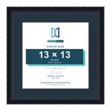 Louis Range Black Picture, Photo & Poster Frame with Pacific Blue Mount - 17x17" Frame for 13x13" Photo, Black