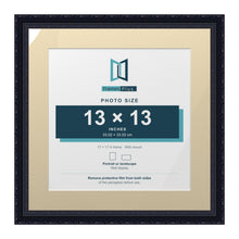Louis Range Black Picture, Photo & Poster Frame with Ivory Mount - 17x17" Frame for 13x13" Photo, Black
