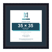 Louis Range Black Picture, Photo & Poster Frame with Pacific Blue Mount - 45x45cm Frame for 35x35cm Photo, Black