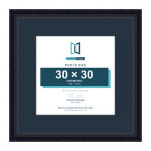 Louis Range Black Picture, Photo & Poster Frame with Pacific Blue Mount - 45x45cm Frame for 30x30cm Photo, Black