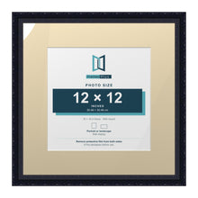 Louis Range Black Picture, Photo & Poster Frame with Ivory Mount - 18x18" Frame for 12x12" Photo, Black