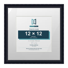 Louis Range Black Picture, Photo & Poster Frame with White Mount - 18x18" Frame for 12x12" Photo, Black