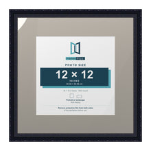 Louis Range Black Picture, Photo & Poster Frame with Dawn Grey Mount - 18x18" Frame for 12x12" Photo, Black
