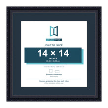 Louis Range Black Picture, Photo & Poster Frame with Pacific Blue Mount - 18x18" Frame for 14x14" Photo, Black