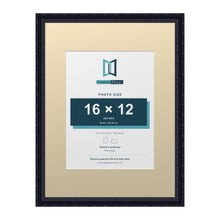 Louis Range Black Picture, Photo & Poster Frame with Ivory Mount - 24x18" Frame for 16x12" Photo, Black