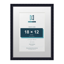 Louis Range Black Picture, Photo & Poster Frame with White Mount - 24x18" Frame for 18x12" Photo, Black